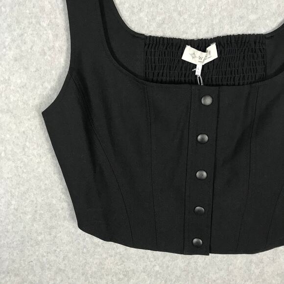 WAYF Where Are You From Top Womens Large Black Crop Tank Bustier Festival Goth - Picture 3 of 8